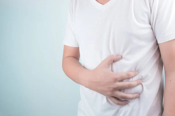 Asiatische Junge Männer Leiden Magengeschwüren Gastritis Durch Infektion Mit Pylori — Stockfoto