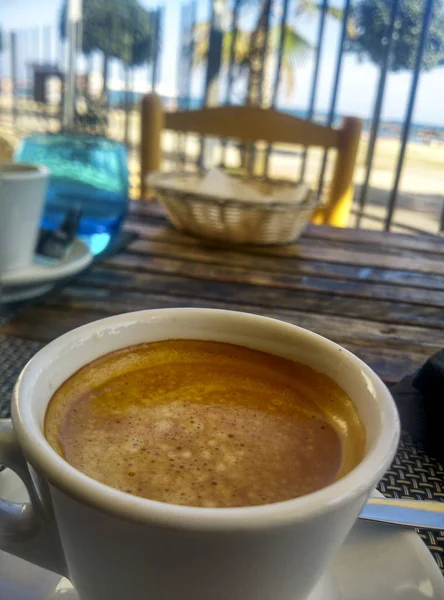 Coffee Front Sea — Stock Photo, Image