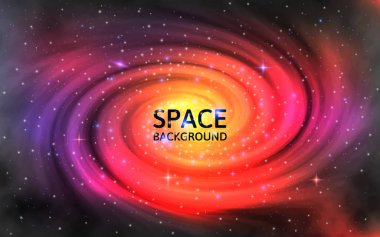 Galaxy background. Abstract colorful universe with sparkling stars. Nebula in Space. Cosmic backdrop and stardust. Vector illustration. clipart