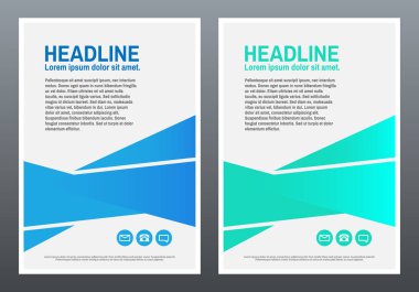 Tasarım şablonu. Geometrik degradeler mavi ve yeşil. Kapak kitap ya da broşür. Modern arka plan. Vektör çizim.