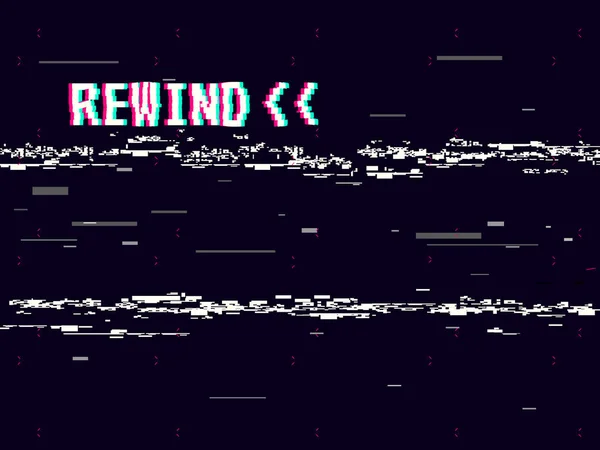 Remontez Arrière Plan Glitch Modèle Vhs Rétro Pour Conception Bruit — Image vectorielle