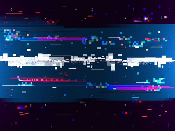 Glitch Fundo Efeito Cor Ruído Digital Formas Linhas Multicoloridas Erro — Vetor de Stock