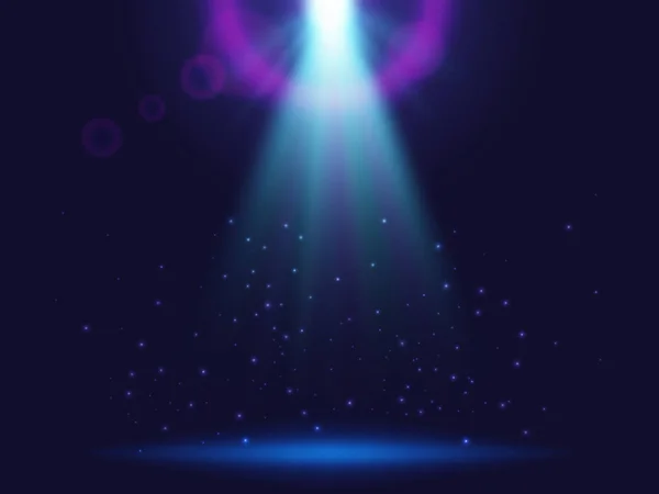 Fond Lumineux Magique Avec Des Lumières Rayons Lumineux Bleus — Image vectorielle