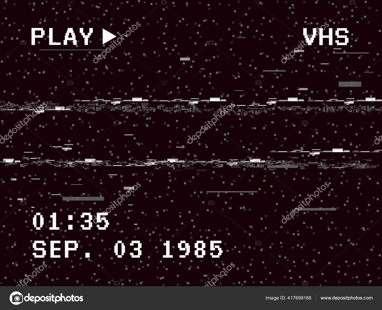 Эффект Сбой Камеры Ретро Vhs Фон Старый Видеошаблон Сигнала Запись.