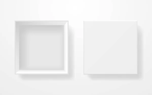 White Box Attrappe Von Oben Realistische Vorlage Auf Hellem Hintergrund — Stockvektor