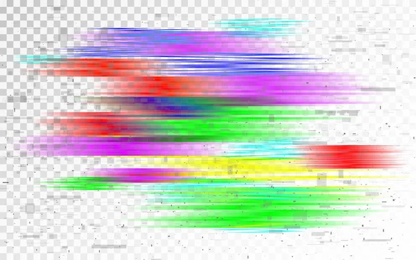 Glitch Rgb Compositie Transparante Achtergrond Digitaal Kleurvervormingseffect Videogegevens Fout Template — Stockvector