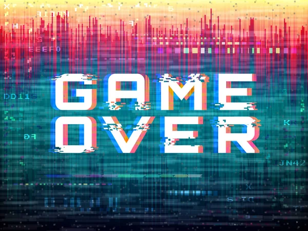 Game Sms Guasto Videogiochi Distorsioni Colore Rumore Pixel Modello Errore — Vettoriale Stock