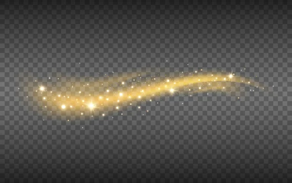 Onde Paillettes Avec Des Particules Brillantes Elément Luxe Doré Avec — Image vectorielle