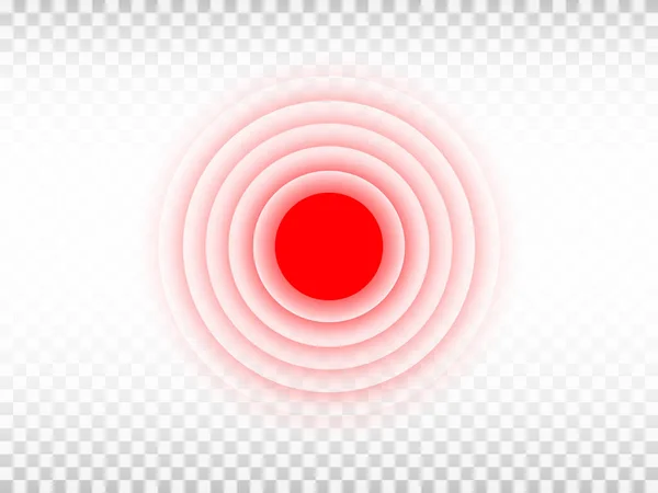 Smärta Röd Cirkel Transparent Bakgrund Lägger Upp Mall Medicinsk Design — Stock vektor