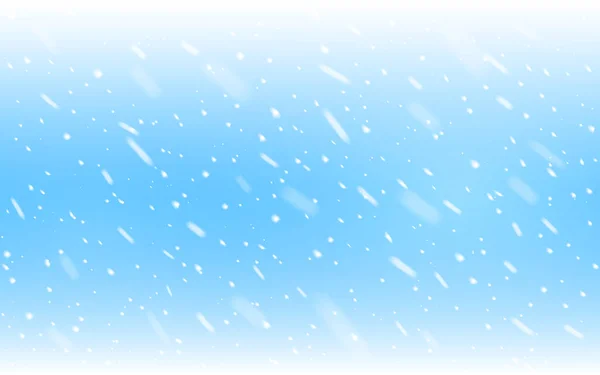 Snow Background Blue Heavy Snowfall Defocused Flakes Winter Texture Snowstorm — Stock Vector