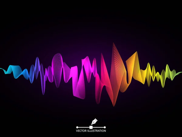 Σχέδιο Ηχητικού Κύματος Πολύχρωμο Ψηφιακό Ισοσταθμιστή Αφηρημένο Ακουστικό Στοιχείο Παλμός — Διανυσματικό Αρχείο