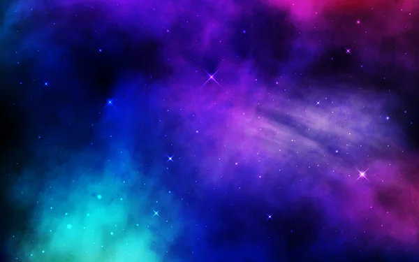 Fondo Del Cosmos Espacio Colorido Con Polvo Estrellas Estrellas Brillantes — Vector de stock