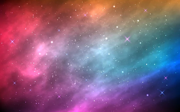 Fond Spatial Nébuleuse Couleur Avec Étoiles Brillantes Poussière Étoiles Contexte — Image vectorielle