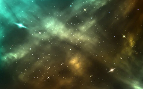 Weltraum Hintergrund Realistische Kosmische Textur Sternennebel Und Strahlende Sterne Farbige — Stockvektor