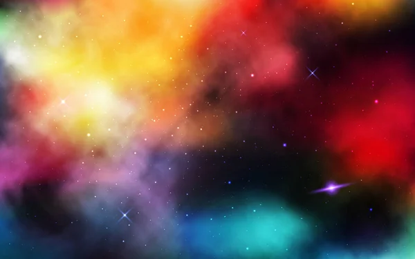 Fondo Espacial Cosmos Realistas Con Polvo Estrellas Nebulosa Universo Colorido — Vector de stock