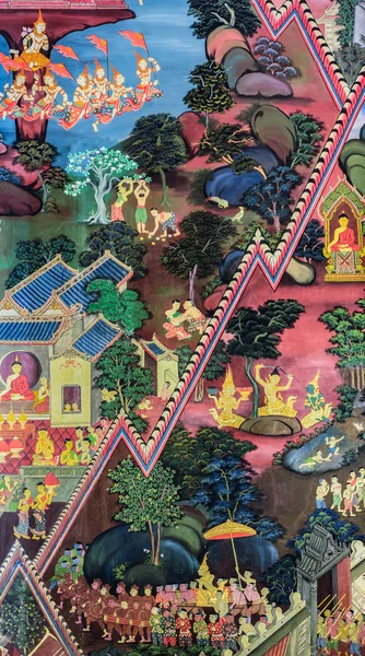 Bangkok Thailand November 2014 Alte Buddhistische Tempel Wandmalerei Mit Dem — Stockfoto