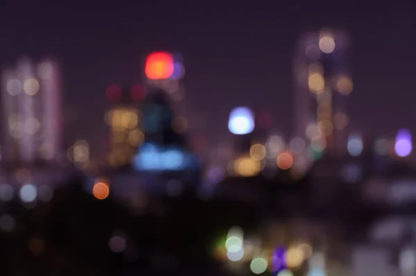城市夜灯模糊建筑博克背景 — 图库照片