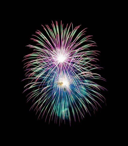 Brightly colorful fireworks in the night sky Stock Image