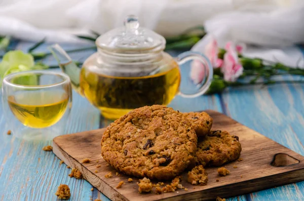 Homemade wholegrain cookies with raisin and nuts Stock Picture