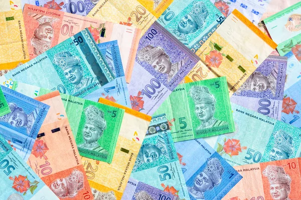 Malaysian ringgit banknotes background. Financial concept. — Stock Photo, Image