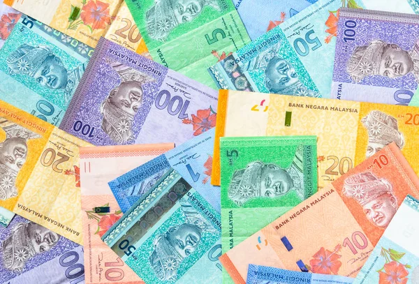 Malaysian ringgit banknotes background. Financial concept. — Stock Photo, Image