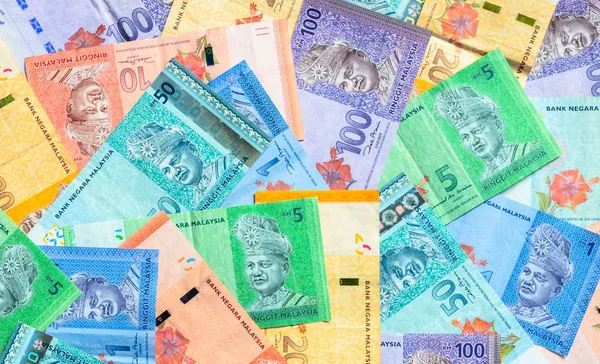 Malaysian ringgit banknotes background. Financial concept. — Stock Photo, Image