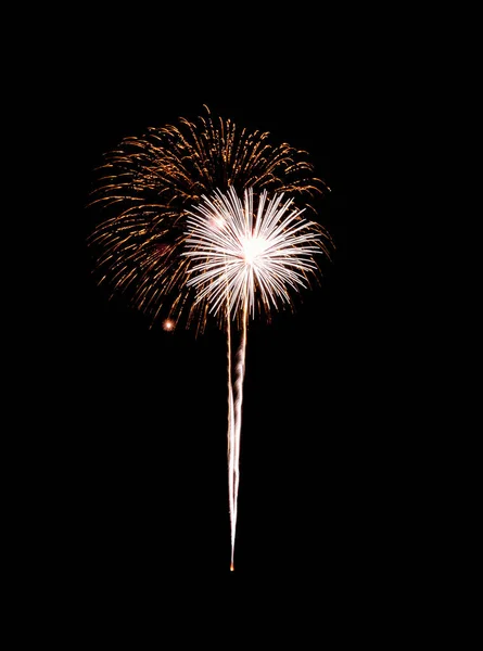 Goldenes Feuerwerk Funkelt Nachthimmel — Stockfoto