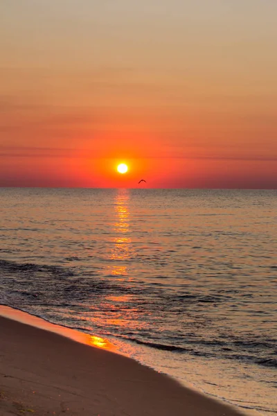 Wschodzącego Słońca Nad Morzem Czarnym Pomarańczowych Odcieniach — Zdjęcie stockowe
