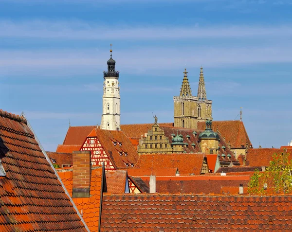 Rothenburg Місто Видом Дахи — стокове фото
