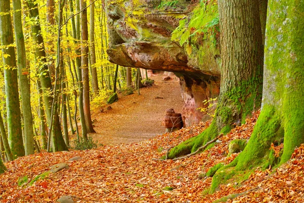 Altschlossfelsen Rock Dahn Rockland Outono Alemanha — Fotografia de Stock