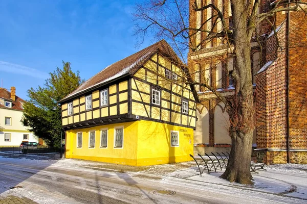 Calau Half Timber Будинок Бранденбург Німеччина — стокове фото