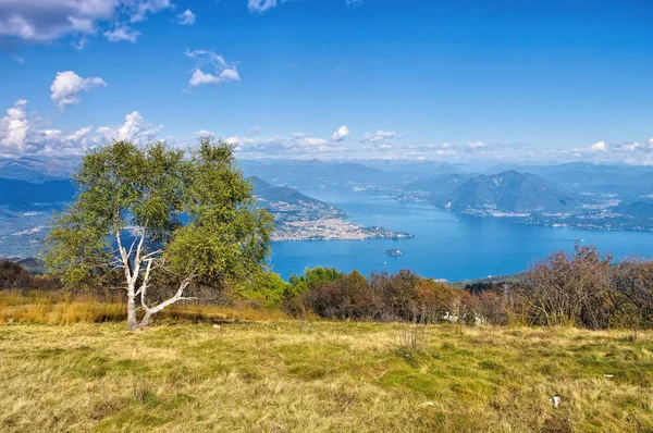 Lago Maggiore and Alps from mountain Mottarone — Stock Photo, Image