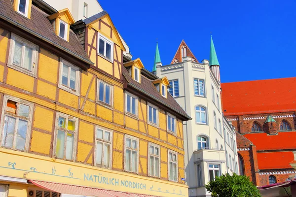 Schwerin en Allemagne, façades de maison — Photo