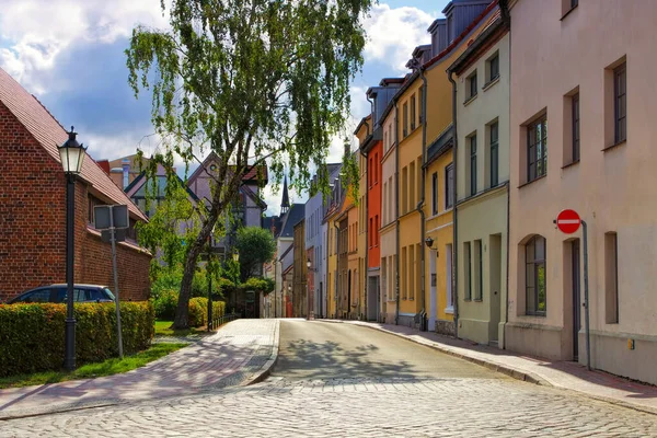 Steeg Oude Stad Wismar Noord Duitsland Huizen — Stockfoto