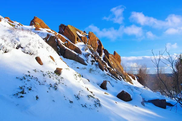 Berg Kleine Lugstein Ertsgebergte Winter Duitsland — Stockfoto