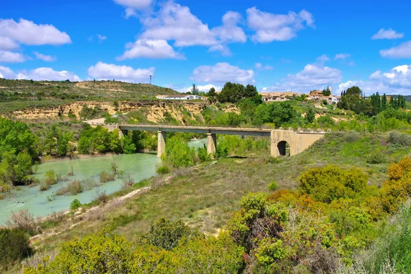 Das Dorf Puendeluna Aragon Spanien — Stockfoto