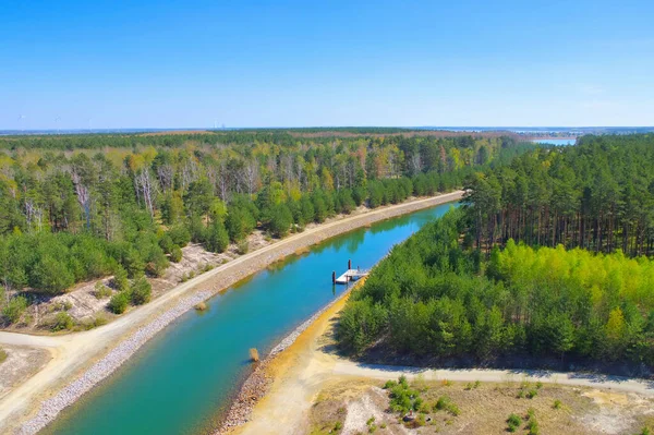 Sornoer Canal Lusatian Lake District Brandeburgo Alemania — Foto de Stock