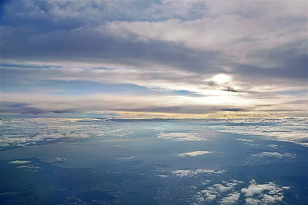 Dessus Des Nuages Vue Sur Avion — Photo