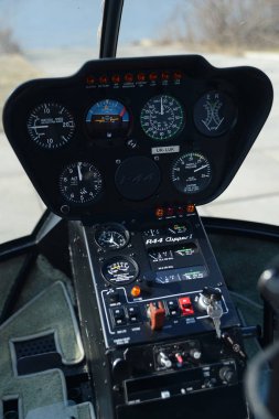 Kiev, Ukrayna - 8 Mart 2019: Kiev, Ukrayna uçan helikopter Denetim Masası manzarasının