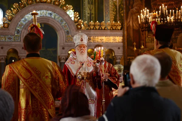 Kiev Ucrania Abril 2019 Patriarca Toda Rusia Ucrania Filaret Durante —  Fotos de Stock