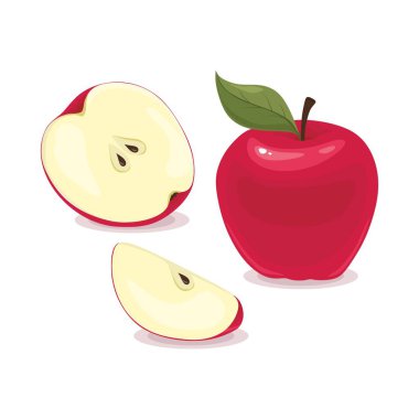 kırmızı elmalar beyaz arkaplanda izole edilmiş