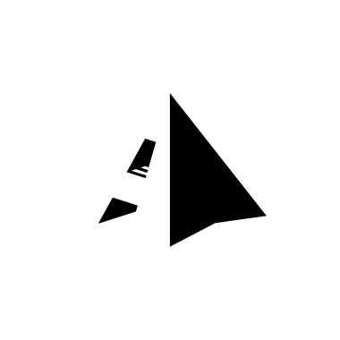 İmleç ile bir negatif boşluk bir piramit olarak tarzında A logo / işaretçi