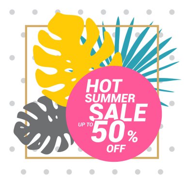 Şablon monstera'nın yaprak lekeli zemin ve pembe daire üzerinde bir yazıt ile