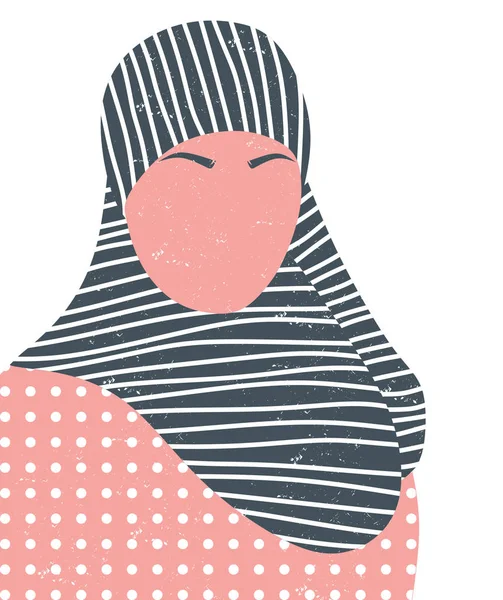 Fille Musulmane Dans Style Hipster Silhouette Une Fille Dans Hijab — Image vectorielle