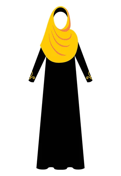 Muslimska Klänning Isolerad Hijab — Stock vektor