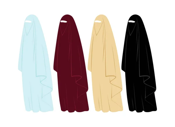 Arabian Γυναίκες Φόρεμα Niqab — Διανυσματικό Αρχείο