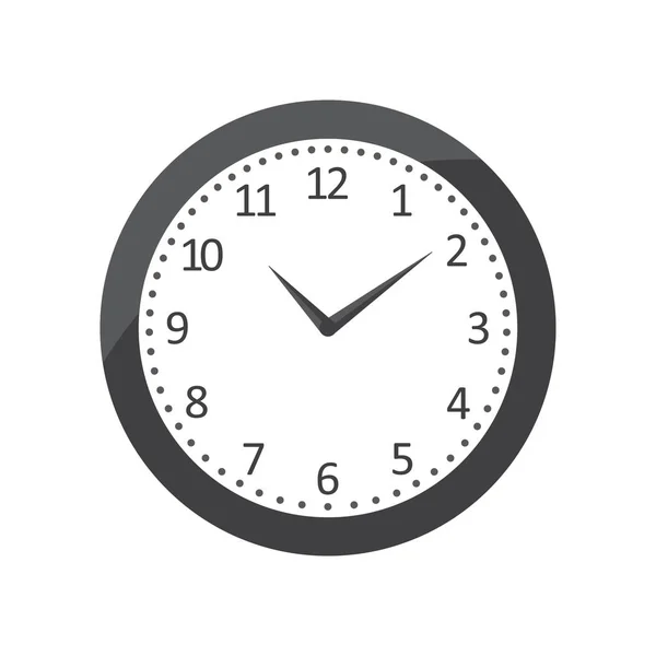 Reloj Negro Redondo Aislado — Vector de stock