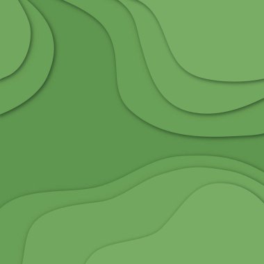 Yüksek çözünürlüklü soyut yeşil arka planda kağıt tarzı kesmek