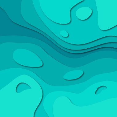 Yüksek çözünürlüklü turkuaz arka planda kağıt tarzı kesmek