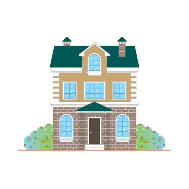 Saray'nın dış, ön görünümünde, düz stil izole